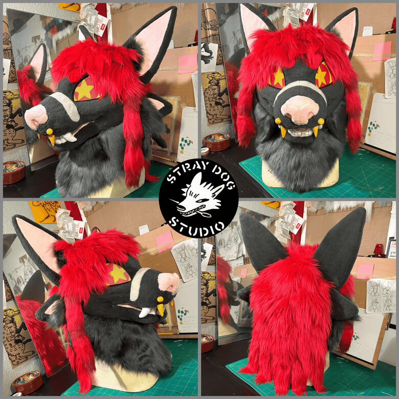 Marshall the cat/bat hybrid. Head commission, 2025