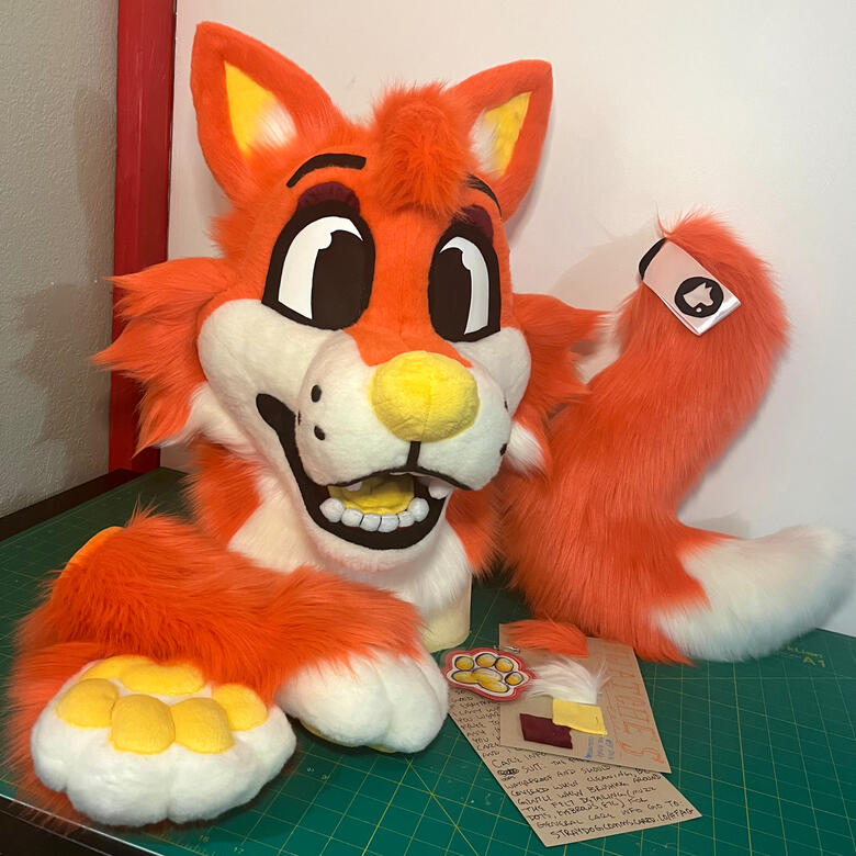Egg the fox. Premade designed mini-partial, 2024
